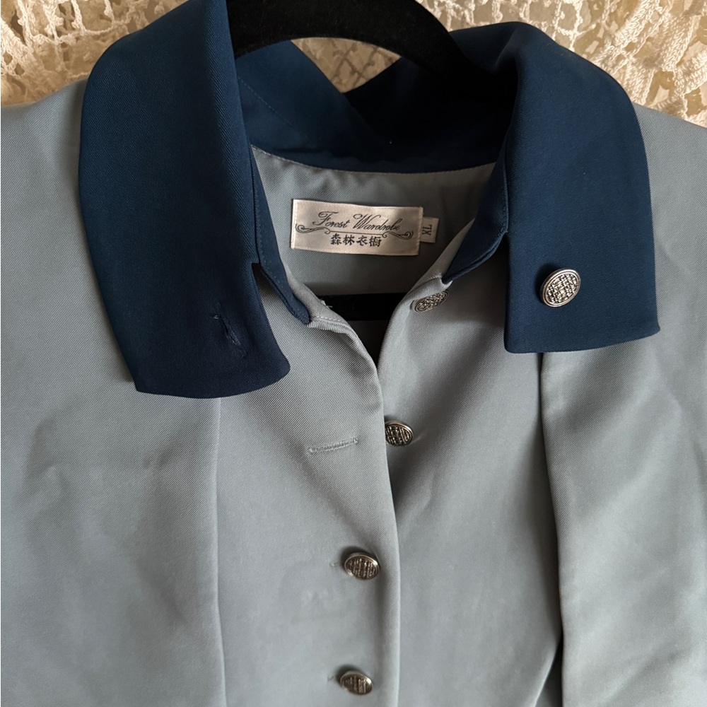 NWT Beauxbatons Blue Button-Down Women's corset Dress with cape - Picture 3 of 8